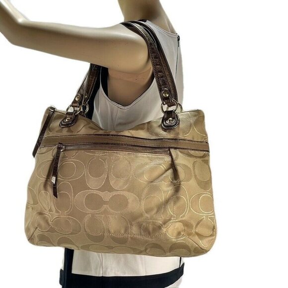 Coach Beige Signature Tote Bag - Picture 1 of 7